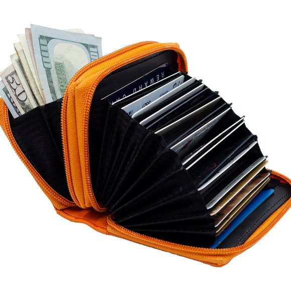 Genuine Leather Palm Wallet for Women with RFID Blocking - Picture 3 of 5